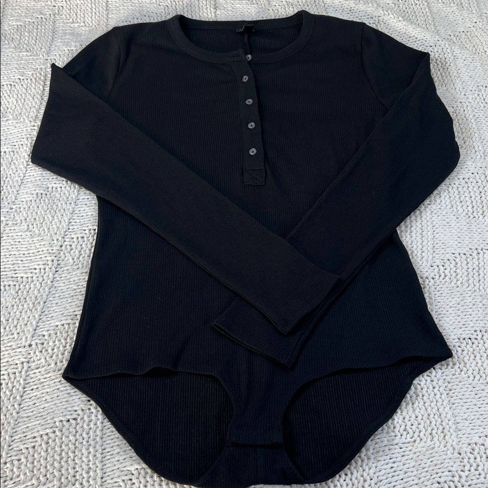 J. Crew Ribbed Long-Sleeve Bodysuit